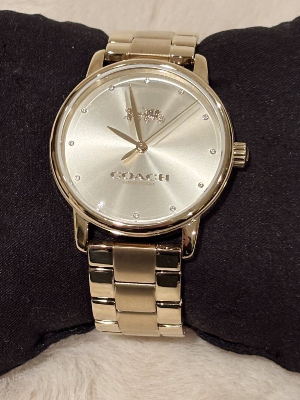 Coach Grand Women’s Gold-Tone Bracelet Watch (36mm) New with Box and papers